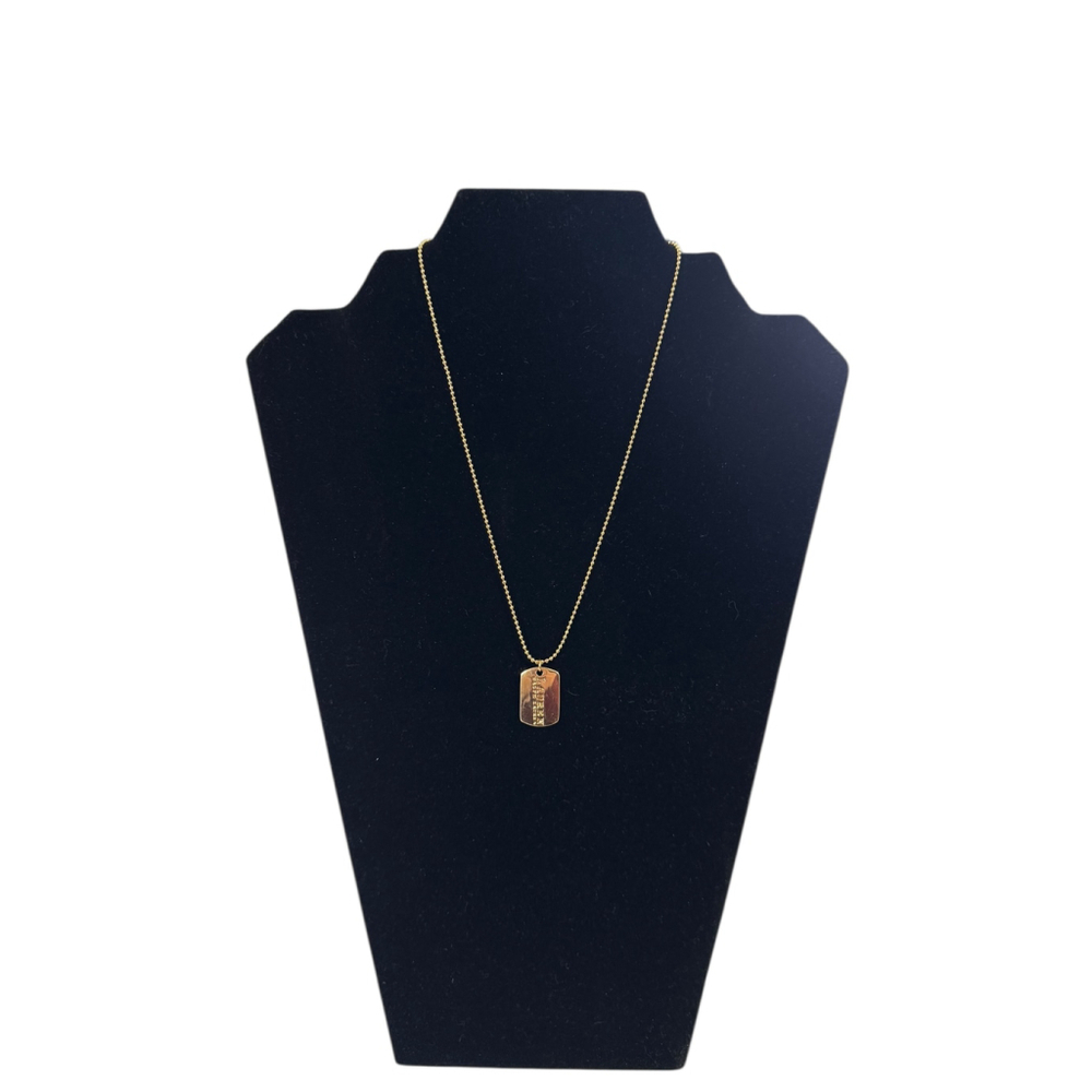 Women's Lauren Ralph Lauren Gold Tone Dog Tag Necklace One Size